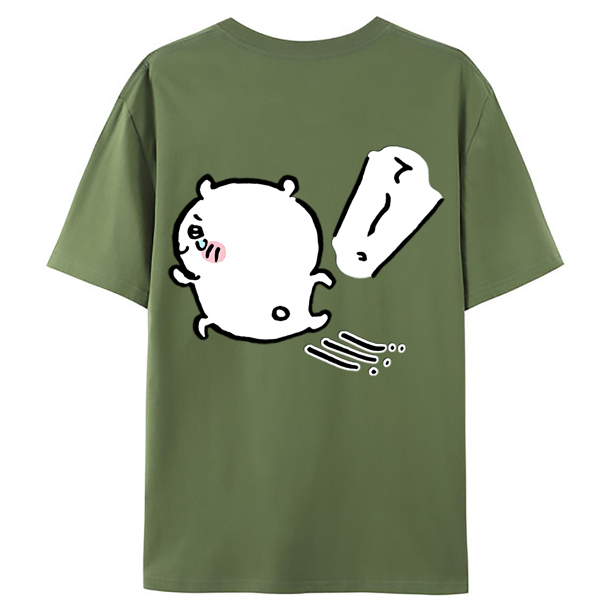 （画像用） ちいかわ ちいかわ Chii-kawa chiikawa 綿100％ メンズ半袖Tシャツ（バックプリント） 通気性